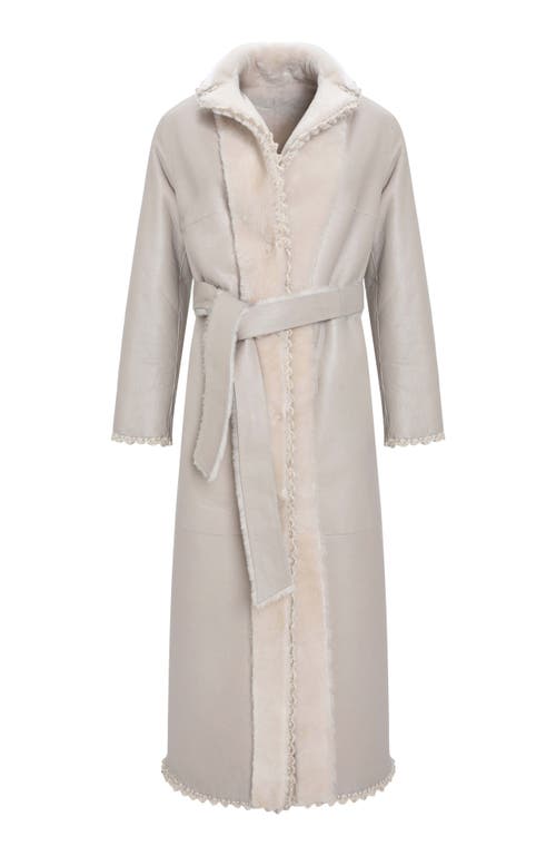 Gorski Reversible Shearling Lamb Long Coat In Neutral
