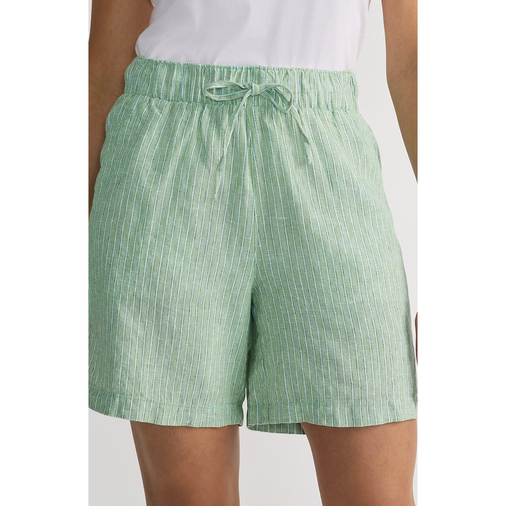 Lands' End Linen High Rise Pull On 7" Shorts