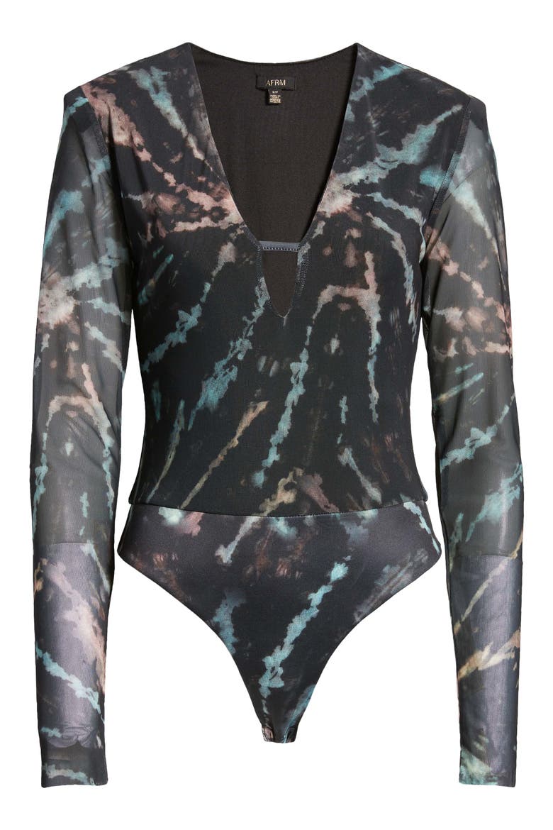 Chello Mesh Bodysuit, Alternate, color, EARTHY SPIRAL