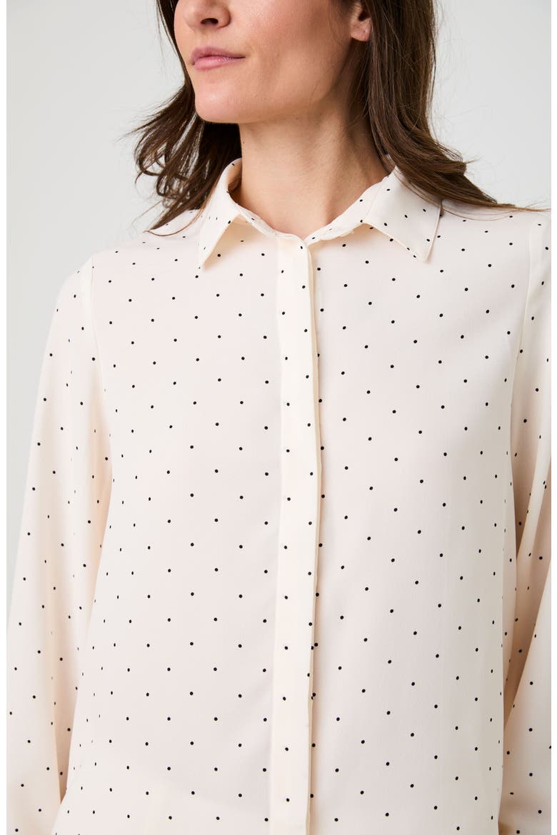 Polka Dot Button-Up Shirt, Alternate, color, CREAM W/ BLACK POLKA DOT