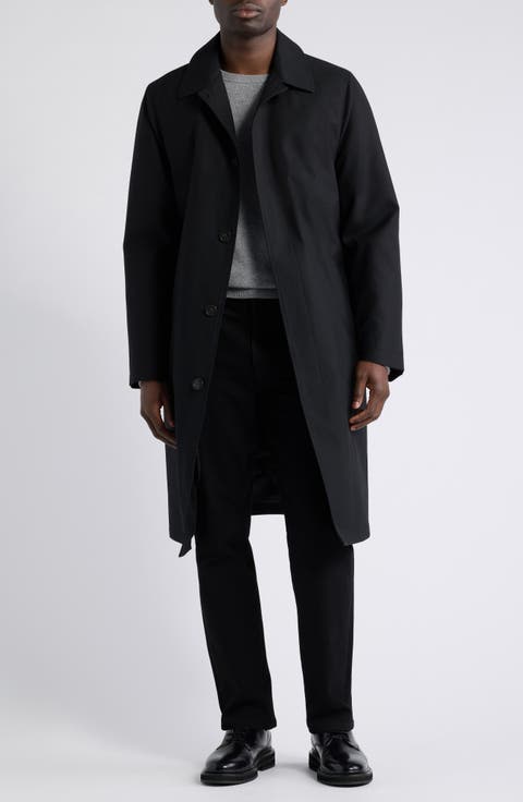 Leon Hooded Insulated Water Repellent Wool Blend Overcoat with Detachable Liner