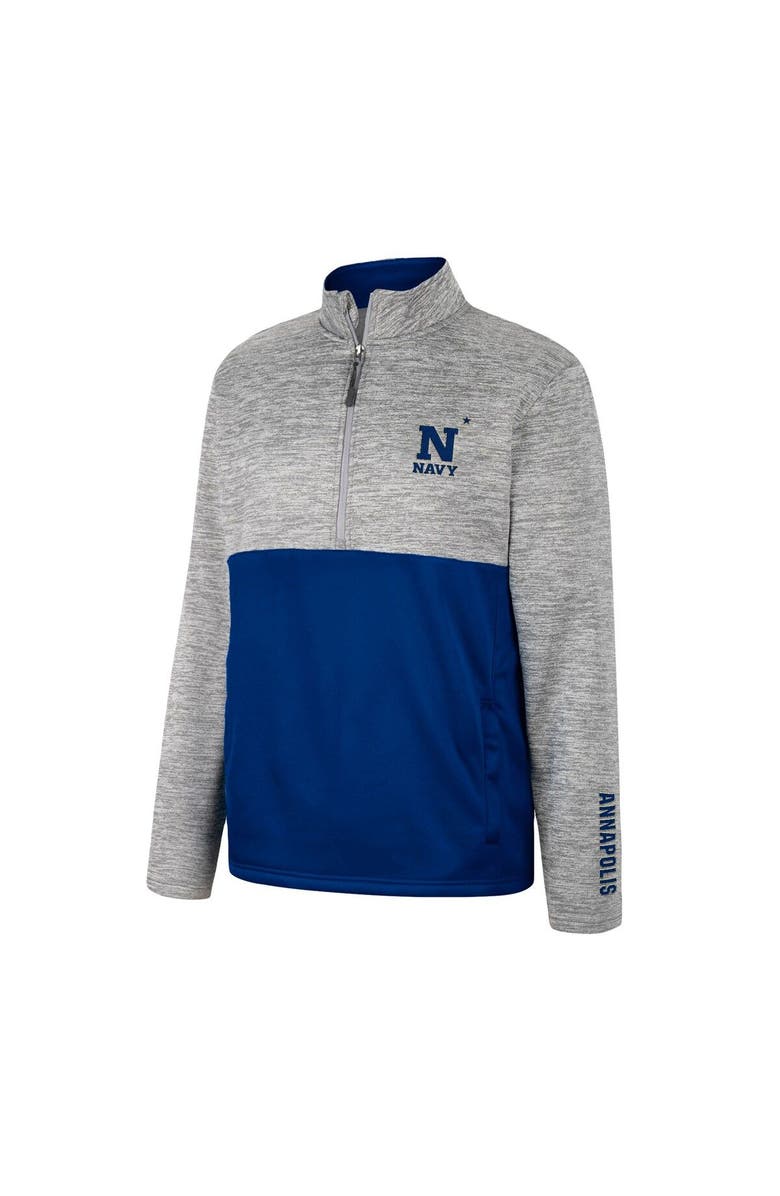 COLOSSEUM Men's Colosseum Gray Navy Midshipmen John Half-Zip Jacket, Alternate, color, 