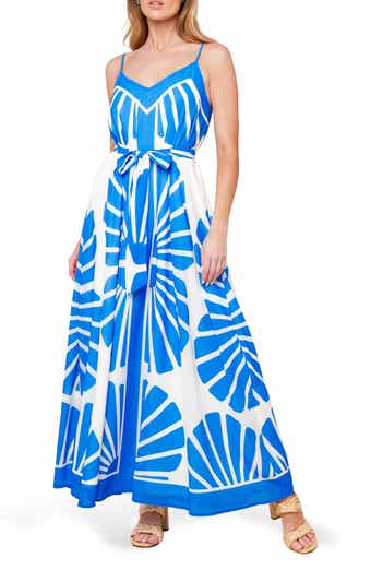 FLYING TOMATO Print Tie Waist Maxi Dress