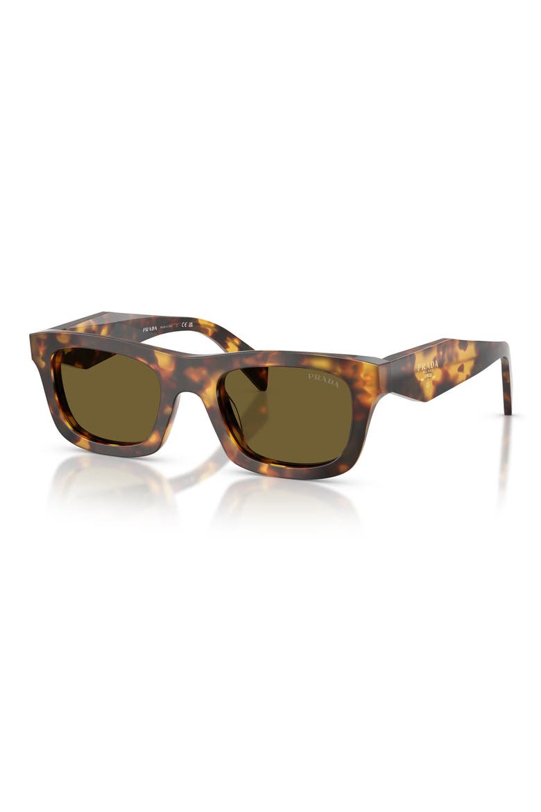 53mm Pillow Sunglasses, Alternate, color, HONEY TORTOISE / DARK BROWN