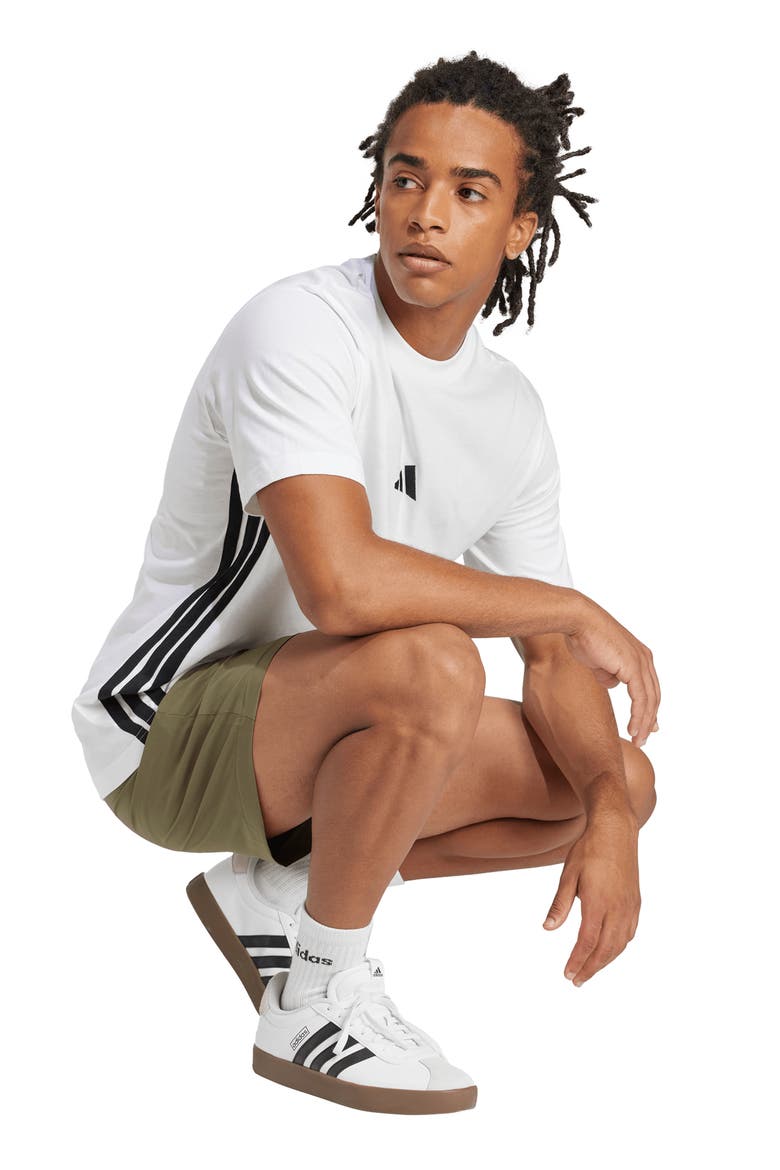 Essential 3-Stripes Jersey T-Shirt, Alternate, color, WHITE/ BLACK