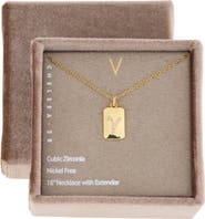 Chelsea28 Pav9 Initial Tag Necklace