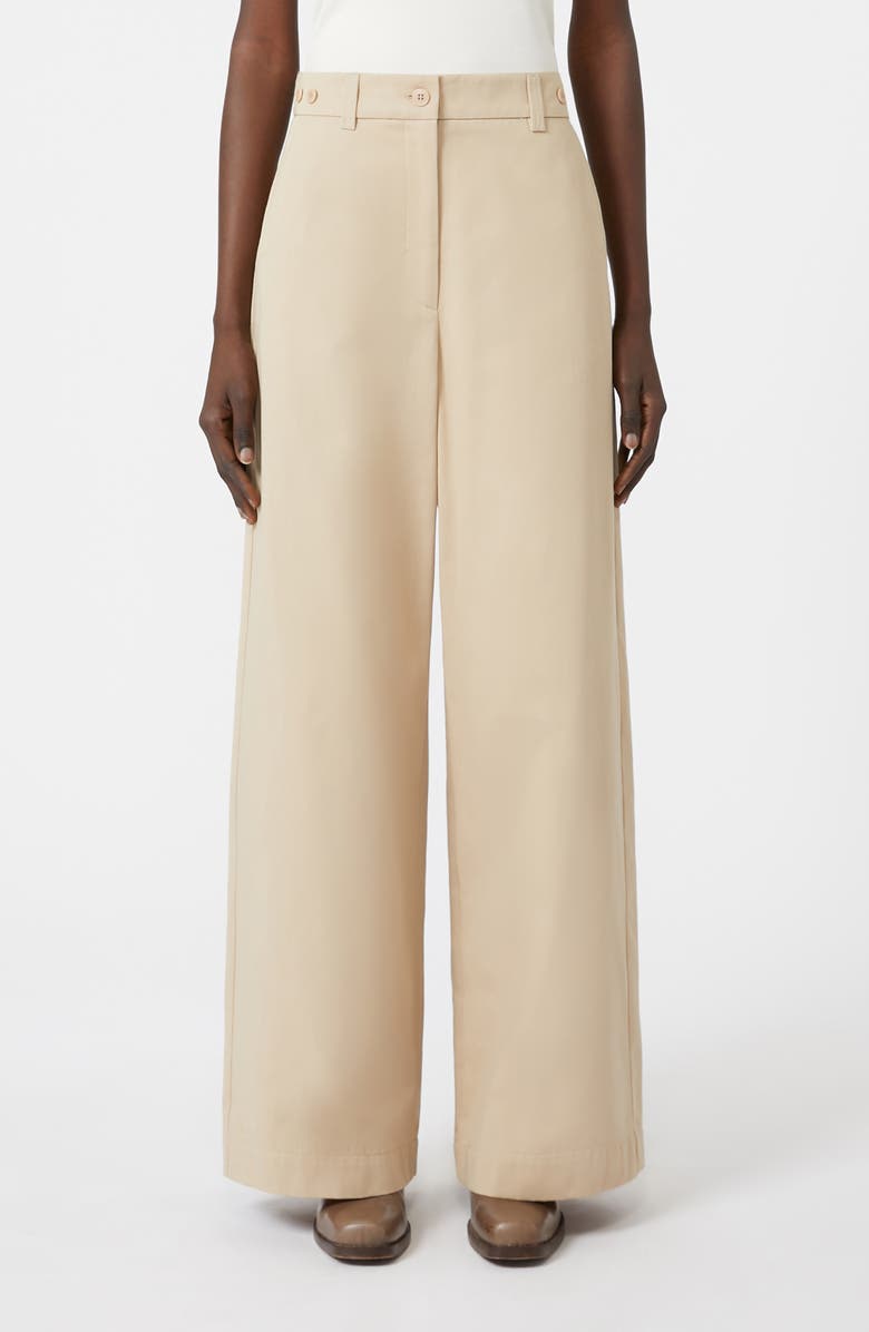 Weekend Max Mara Alfeo Cotton Wide Leg Pants, Main, color, Beige