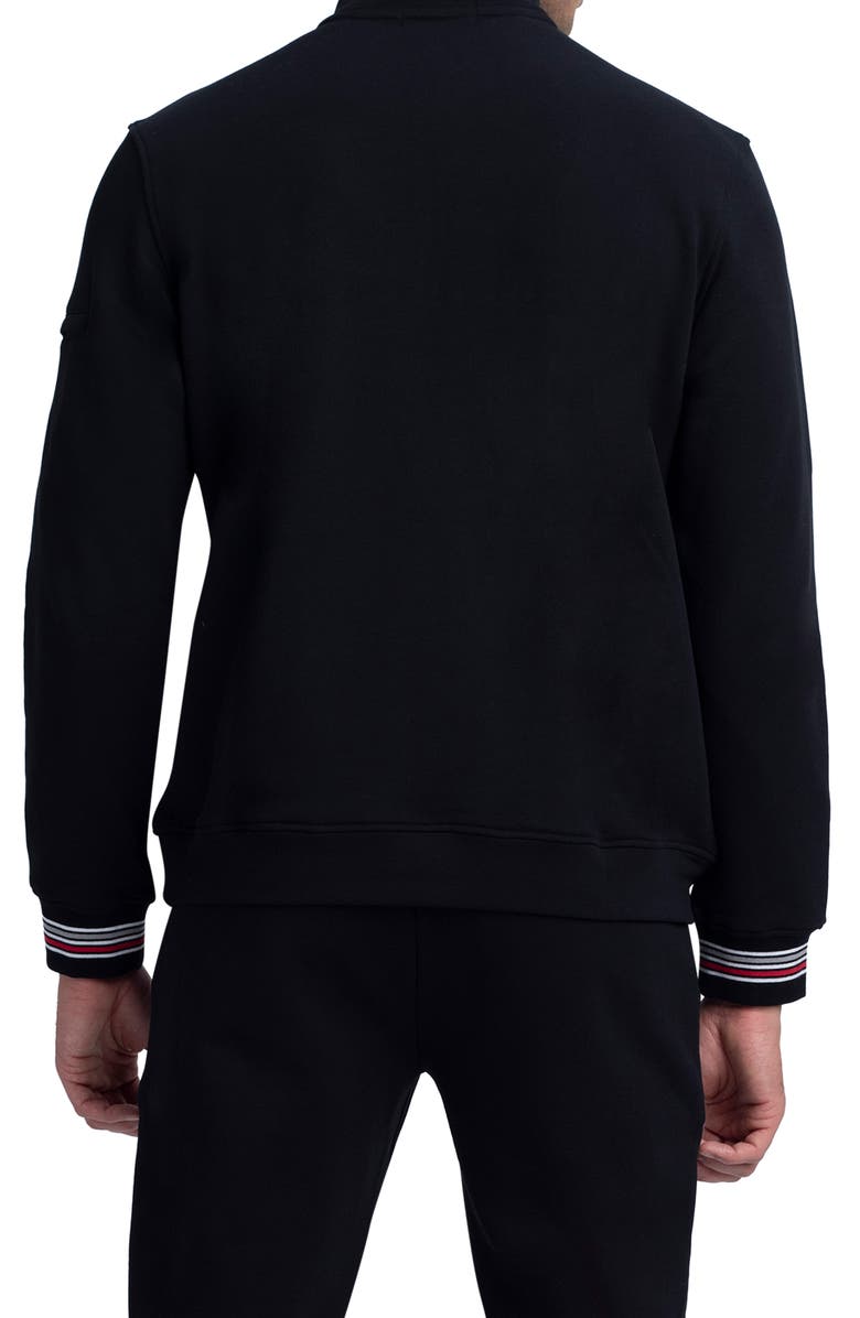 Bugatchi Comfort Cotton Quarter Zip Pullover, Alternate, color, Black