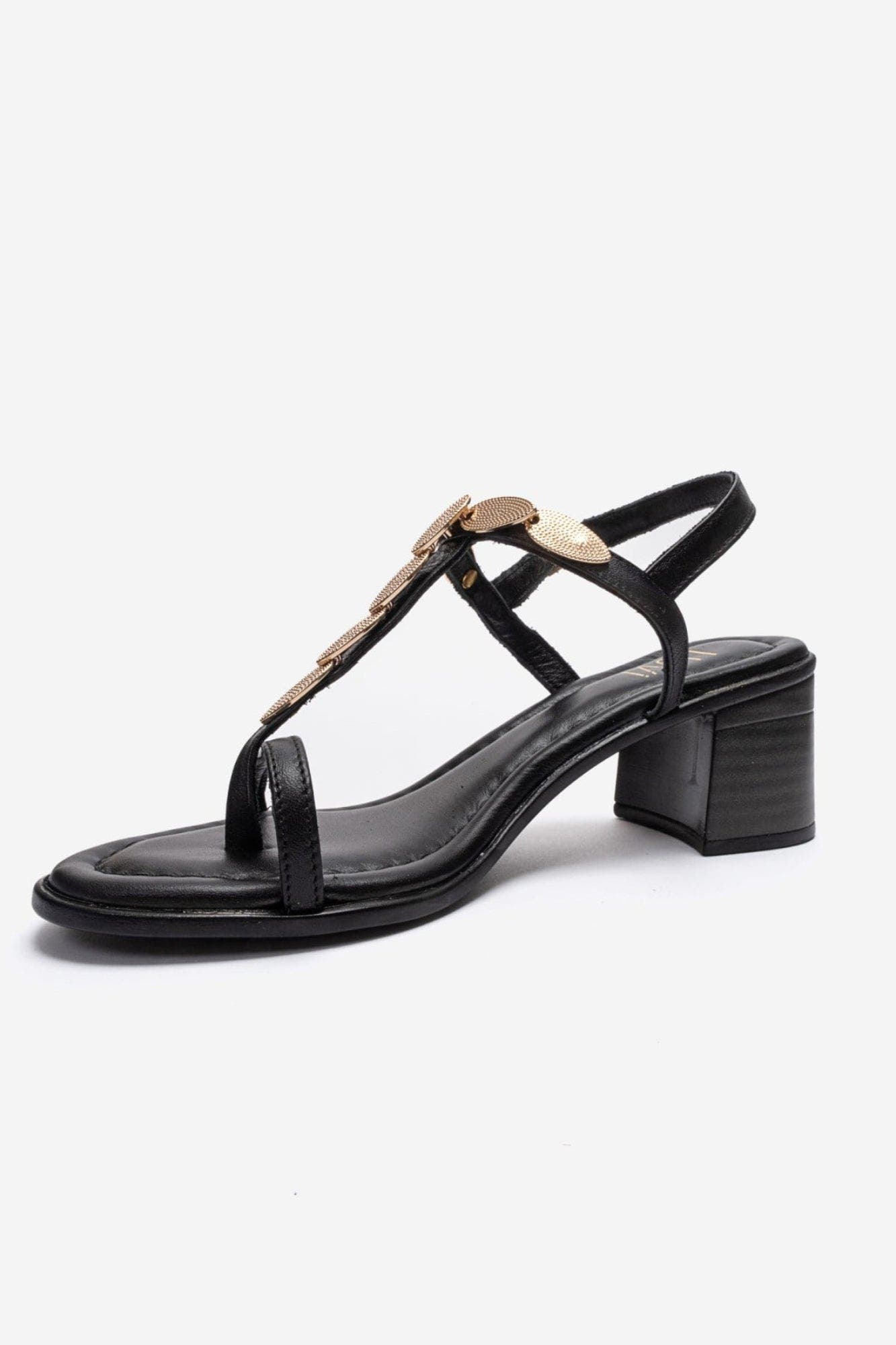 Serona Leather Block Heel Sandal, Alternate, color, Black