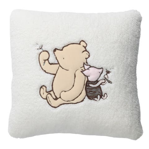 Storytime Pooh Soft Faux Shearling Nursery Throw Pillow