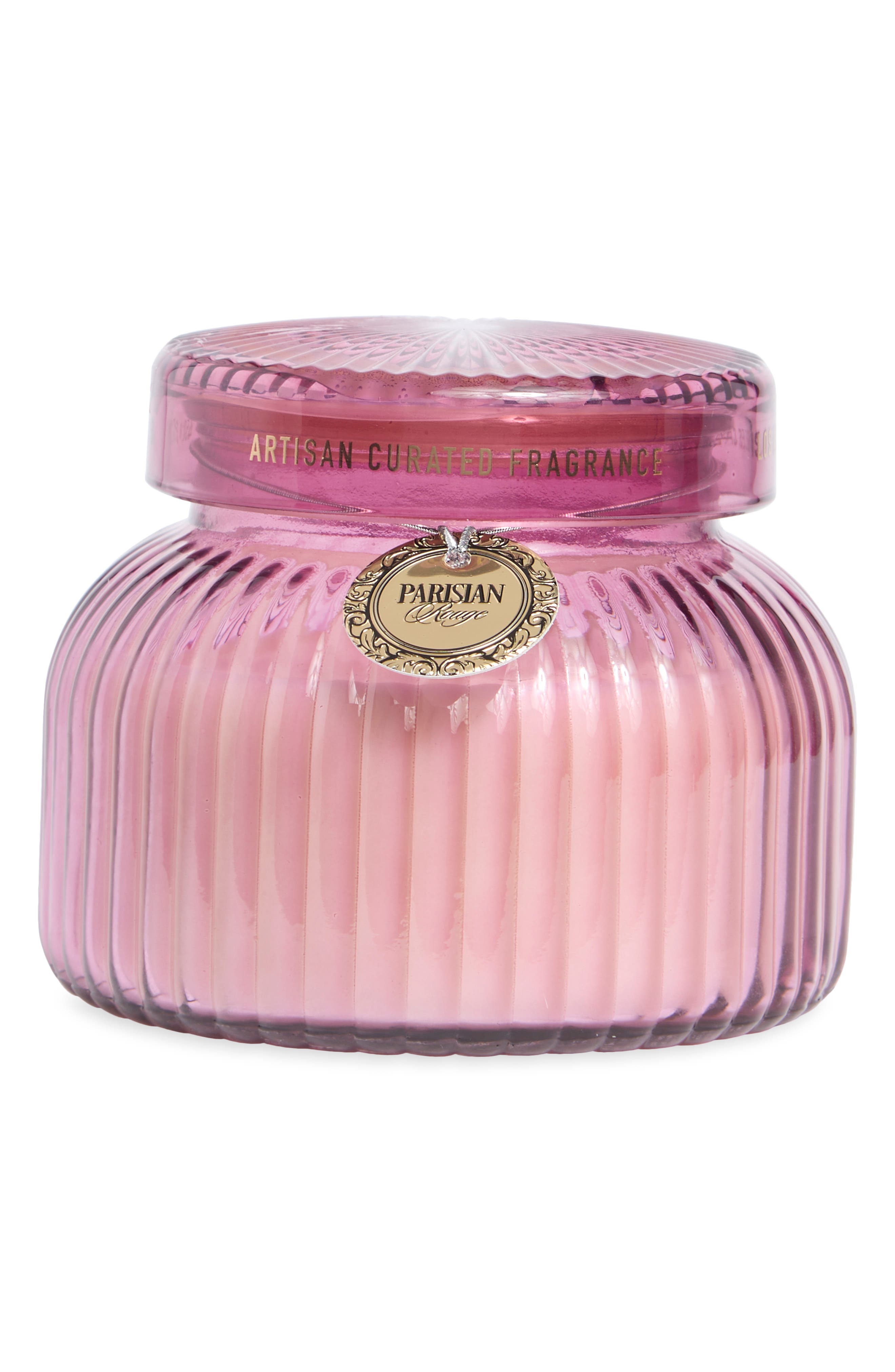 Santal Rose Caramel Ribbed Glass Candle