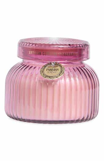 Santal Rose Caramel Ribbed Glass Candle