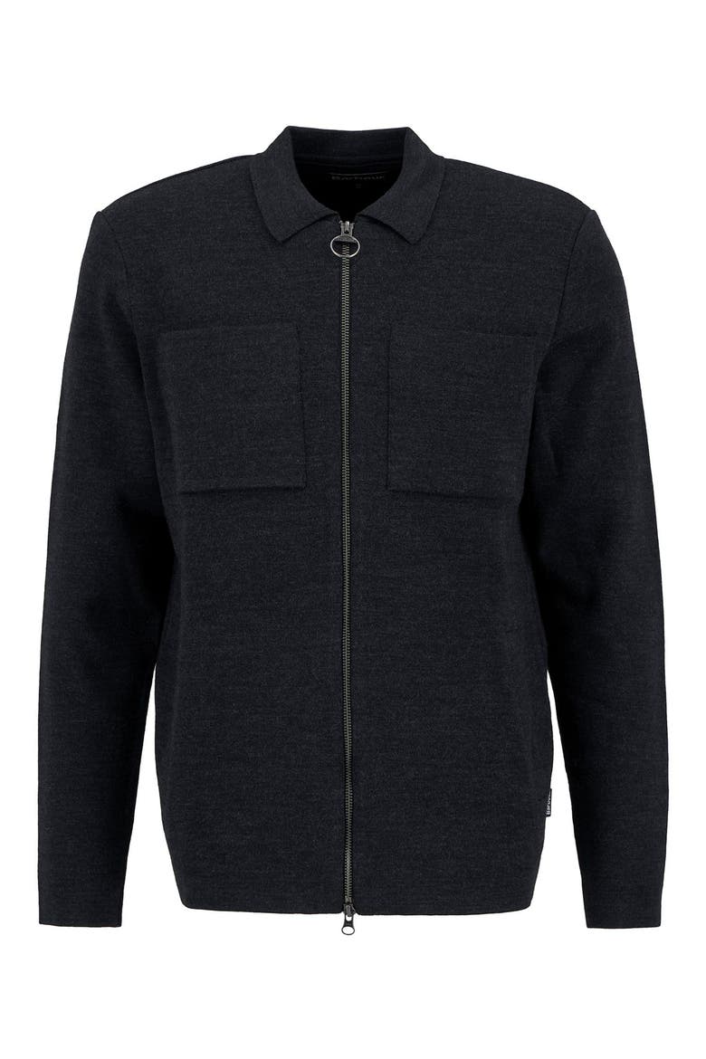 Croscombe Cotton & Merino Wool Blend Zip Cardigan, Alternate, color, CHARCOAL MARL