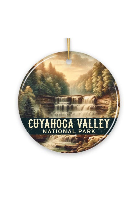 Cuyahoga Valley Tiered Waterfall Forest Ornament