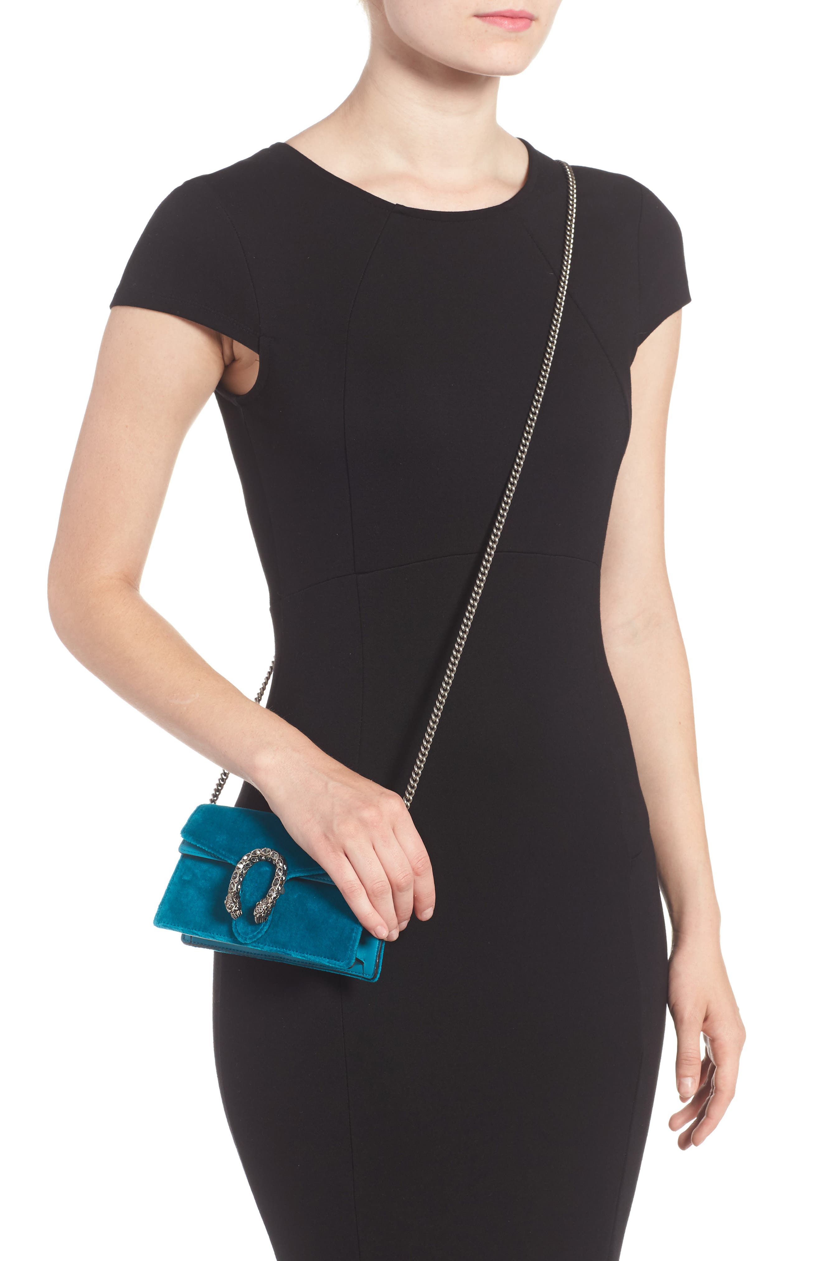 Gucci Super Mini Dionysus Velvet Shoulder Bag, Alternate, color, 