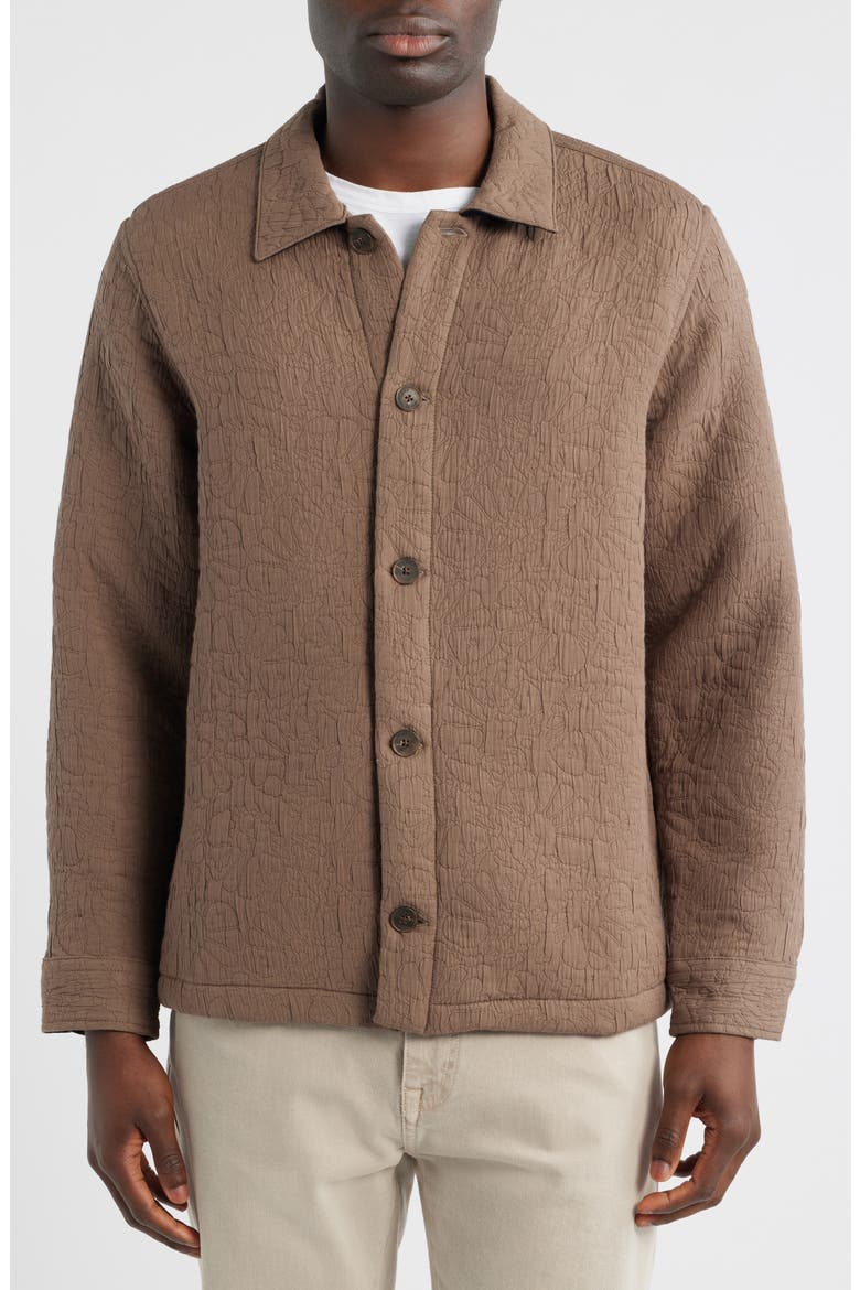 Quilted Overshirt, Alternate, color, BROWN