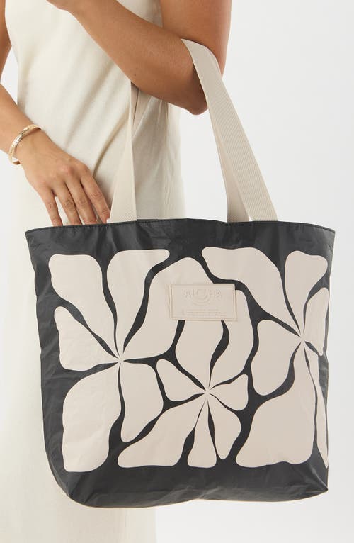Aloha Collection Day Tripper Wavy Day Water Resistant Tyvek® Tote In Black