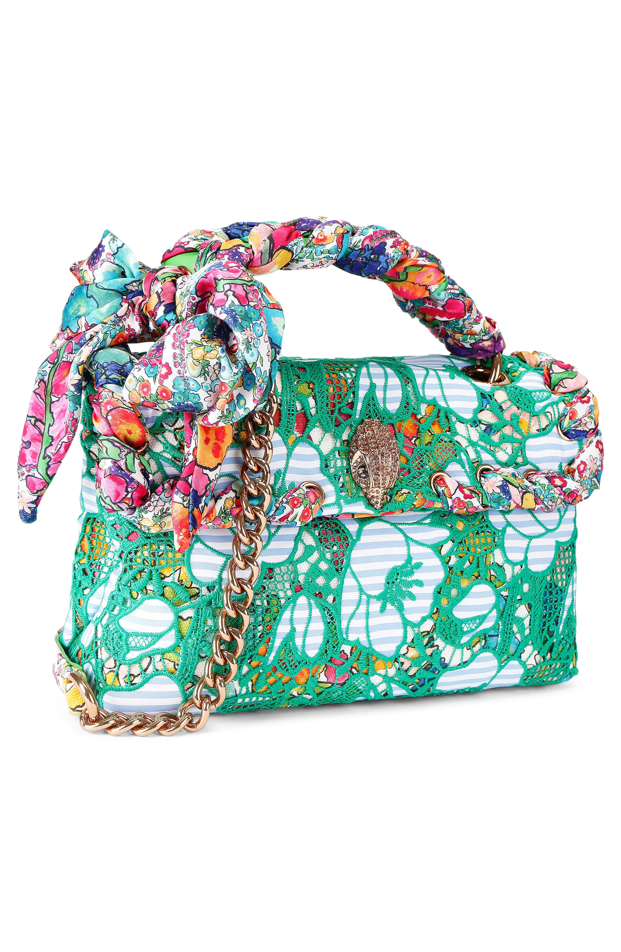 Kurt Geiger London Kensington Floral Convertible Shoulder Bag, Alternate, color, Green Comb