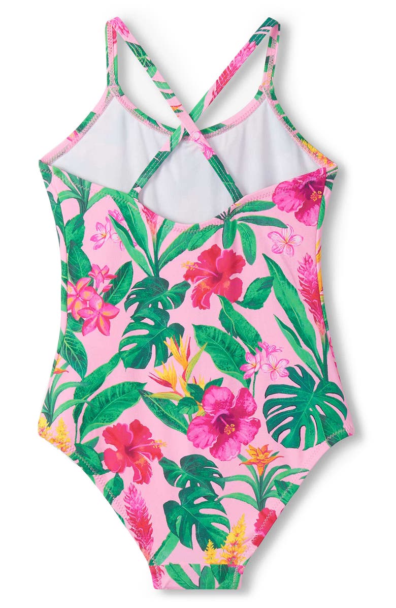 Hatley Kids' Tropical Floral One-Piece Swimsuit, Alternate, color, Pink