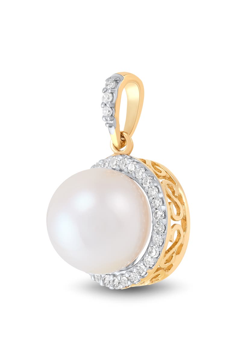 Frankie & Zoe Diamond & Freshwater Pearl Pendant, Alternate, color, Yellow Gold