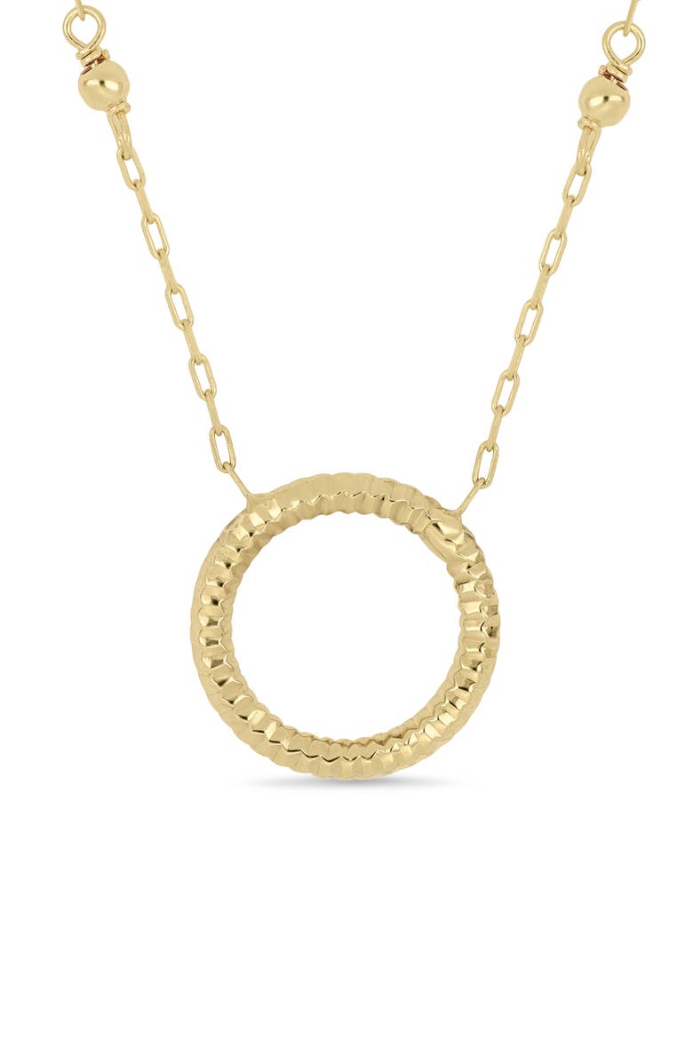 14K Gold Open Circle Pendant Necklace, Alternate, color, 14K YELLOW GOLD