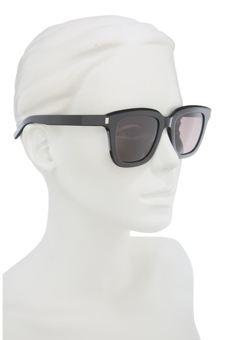SL 465 51mm Square Sunglasses, Alternate, color, BLACK BLACK BLACK