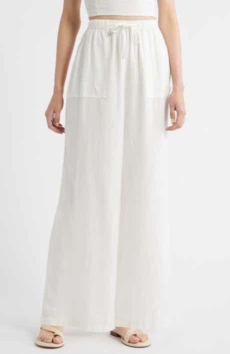 Treasure & Bond Linen Blend Pull-On Pants