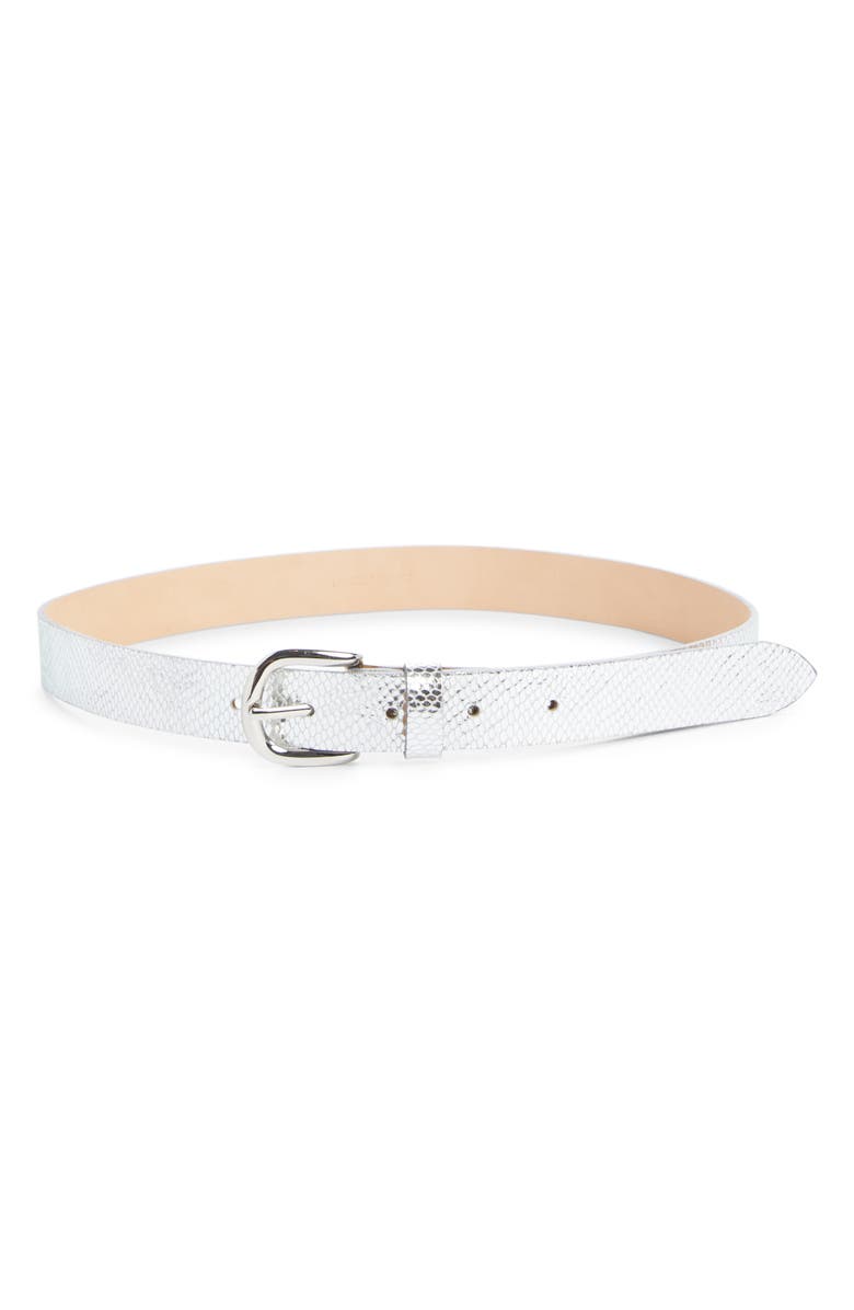 Isabel Marant Zap Metallic Snake Embossed Leather Belt, Main, color,