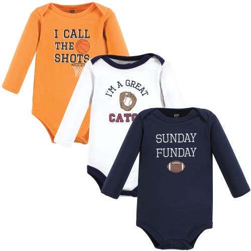 Hudson Baby Essential Long-sleeve Cotton Bodysuit Triple Set