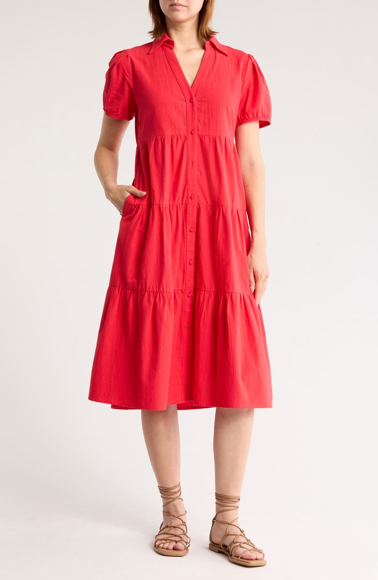 AREA STARS Bellina Tiered Shirtdress, Main, color,