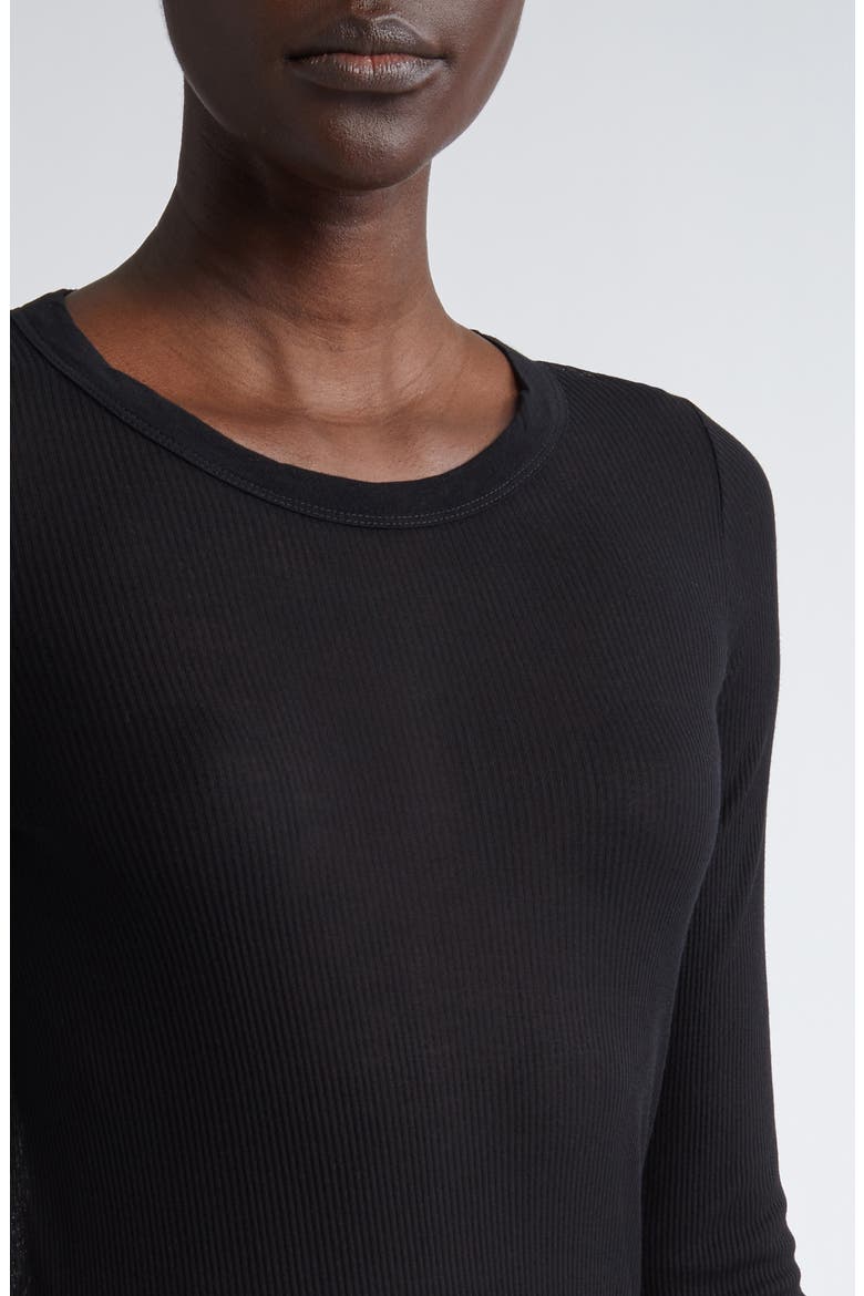Rib Long Sleeve T-Shirt, Alternate, color, BLACK