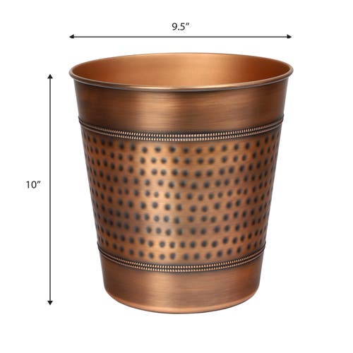 Happimess Riley Modern Classic Hammered Steel Accent 2-gallon Wastebasket