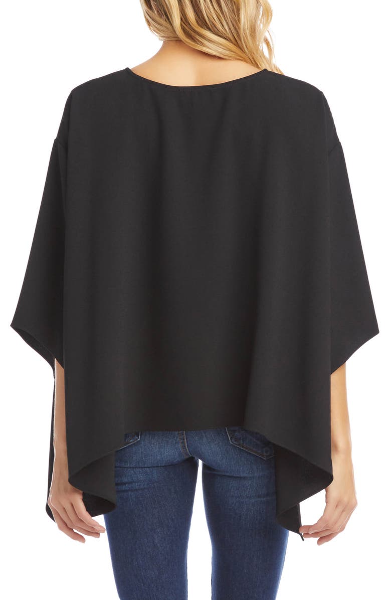 Karen Kane Handkerchief Hem Crepe Top, Alternate, color,