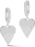 SPHERA MILANO Cubic Zirconia Pavé Heart Drop Earrings