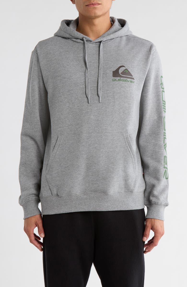 Quiksilver Omni Logo Graphic Hoodie, Main, color, Athletic Gray