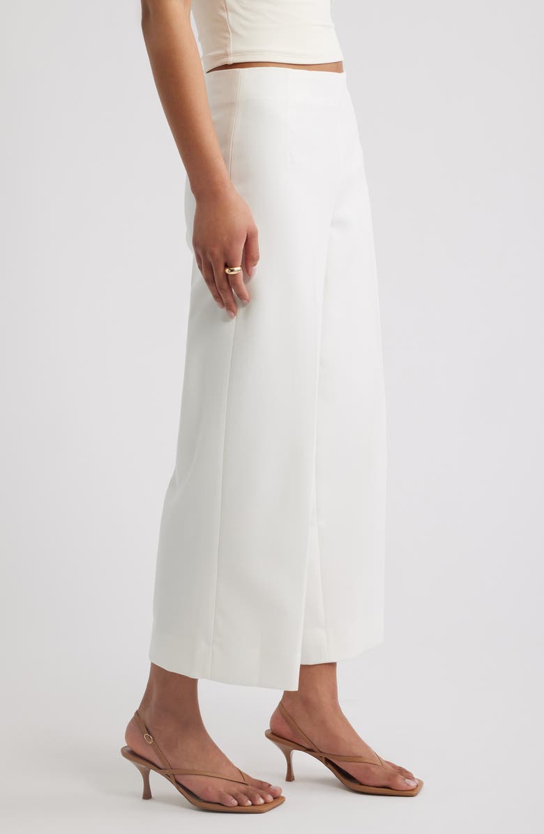 Open Edit Icon Crop Wide Leg Pants, Alternate, color, Ivory