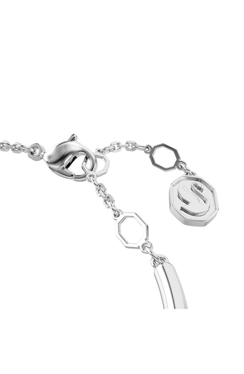 Swarovski Dextera Dancing Crystal Charm Bangle Bracelet, Alternate, color, White/ Silver