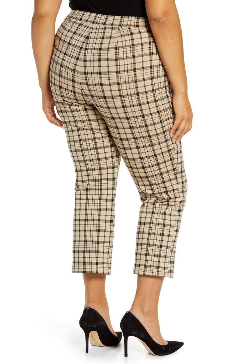 Carnaby Plaid Ponte Crop Pants, Alternate, color, GWPL
