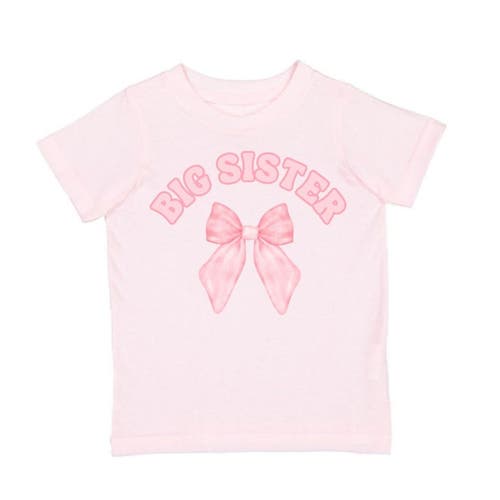 Sweet Wink Big Sister Bow Short Sleeve T-shirt In Pink