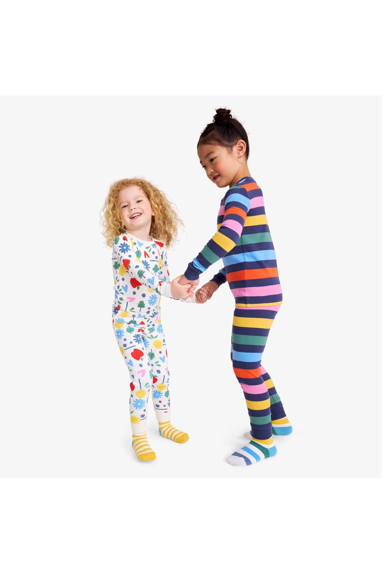 Kids Organic Pj Pant In Stripe, Alternate, color, Sunwashed Navy Rainbow Stripe