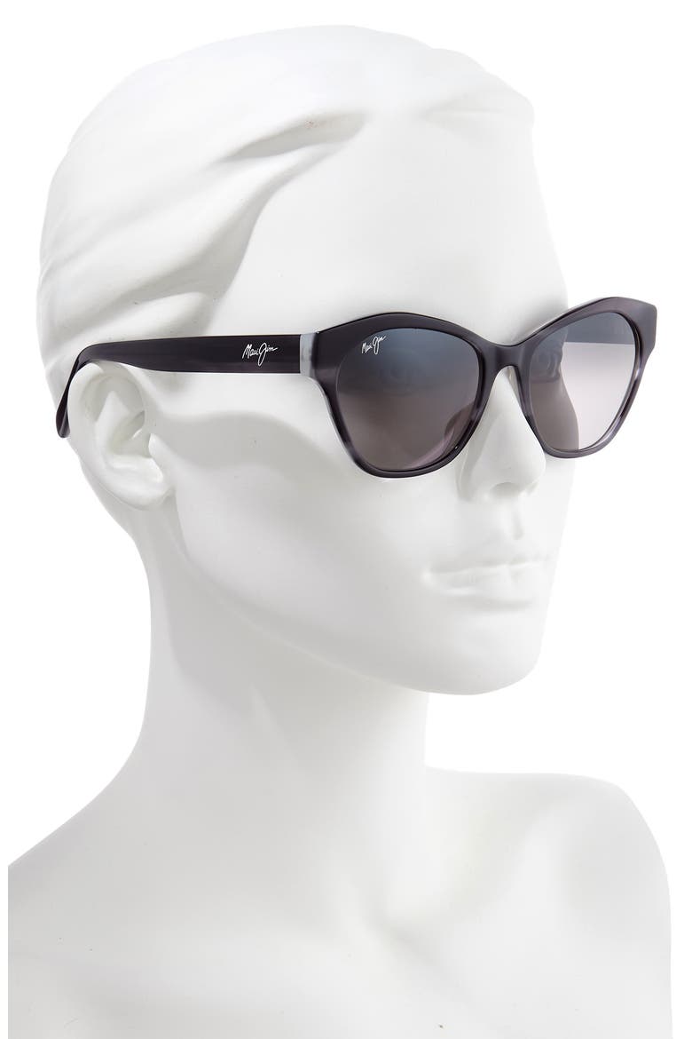 Kila 54.5mm Polarized Cat Eye Sunglasses, Alternate, color, BLACK W/ PEAL INTERIOR