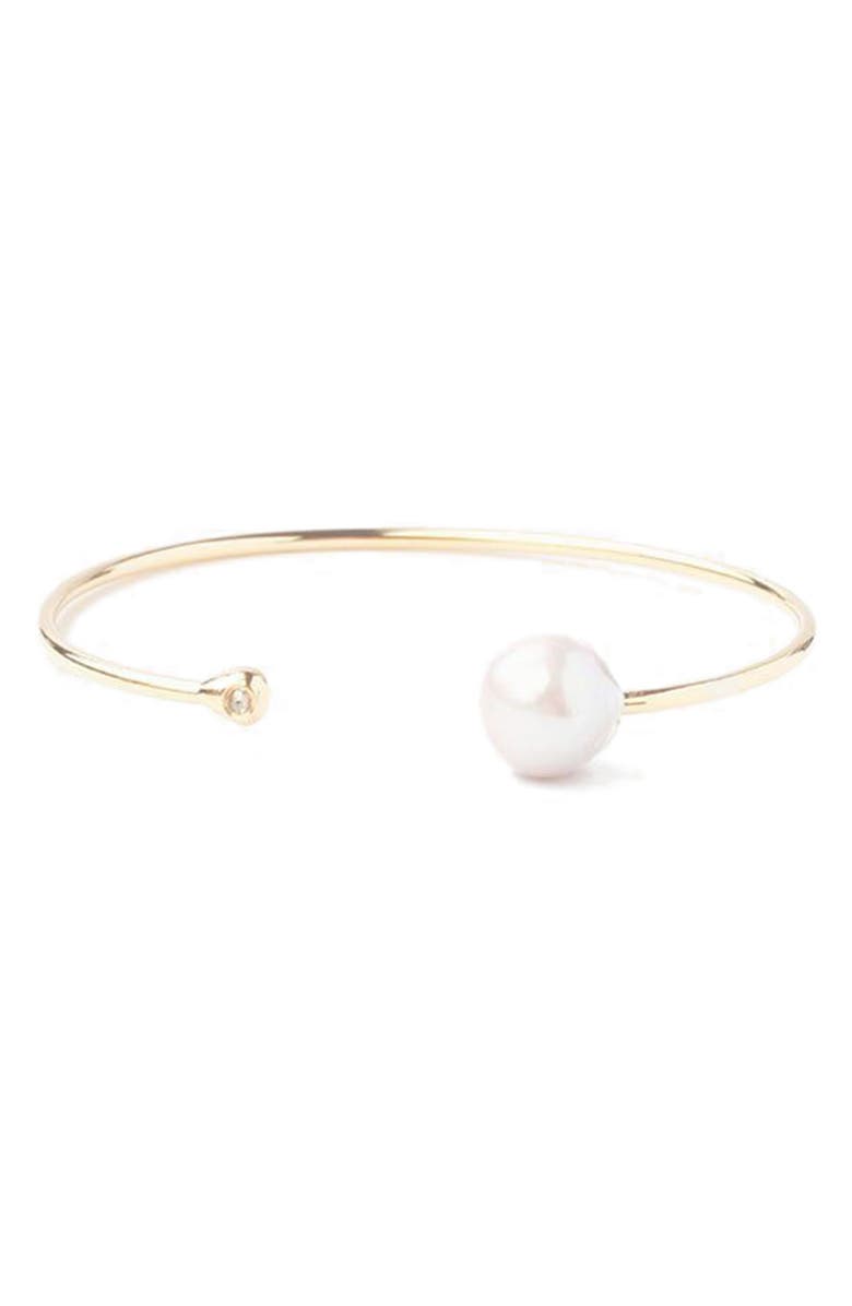 Chan Luu Diamond & Freshwater Pearl Cuff Bracelet, Main, color, 