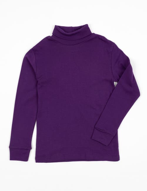 Leveret Kids Turtleneck, 100% Cotton, Solid Colors In Purple