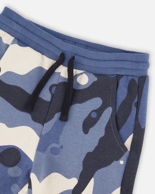 Deux Par Deux Fleece Sweatpants With Cargo Pockets In Blue