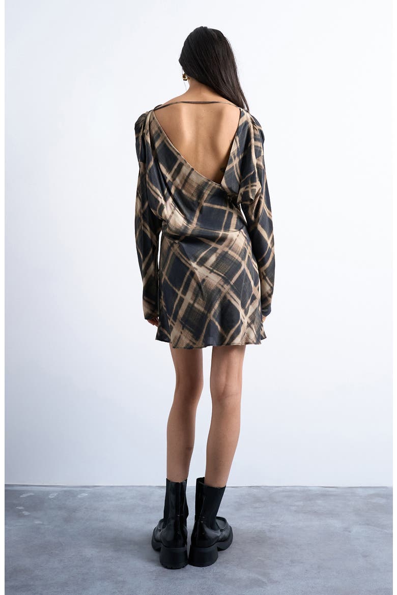 Backless Batwing Minidress, Alternate, color, BLACK