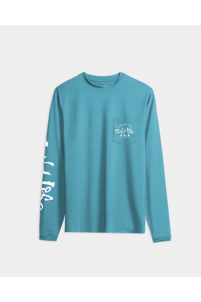 Waterman’s Trifecta SLX Performance Long Sleeve, Main, color, Cyan Heather