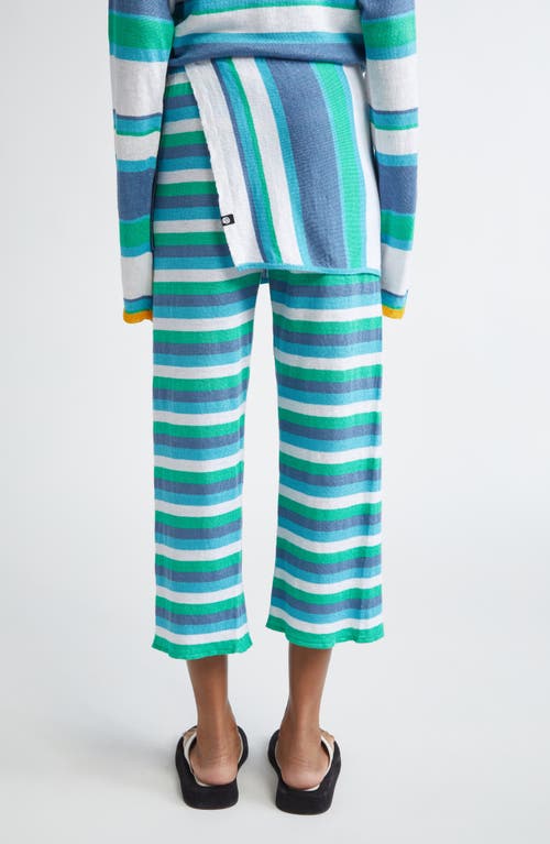 Yanyan Embroidered Stripe Crop Linen Pants With Removable Wrap Panel