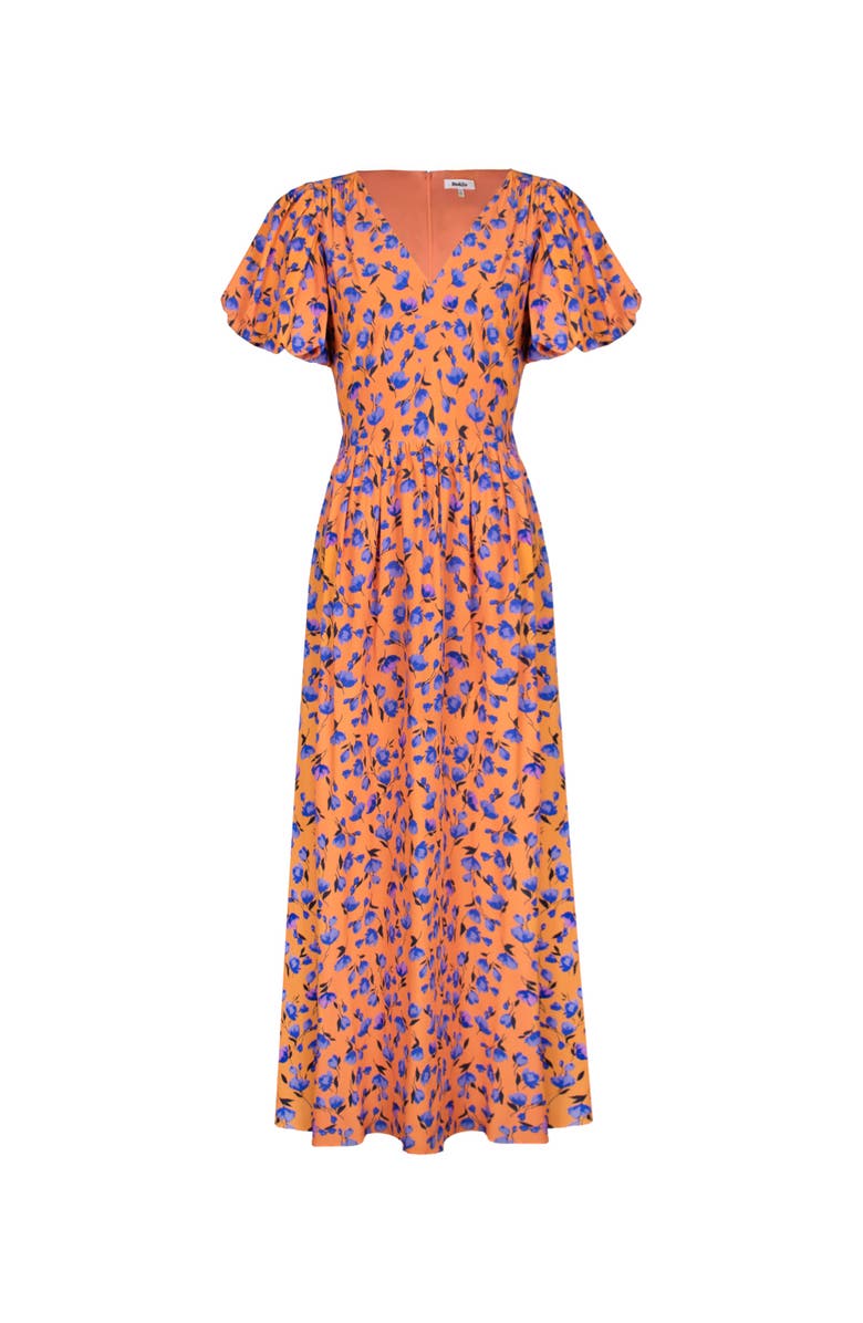 Ro&Zo Floral Puff Sleeve Dress, Alternate, color, Orange