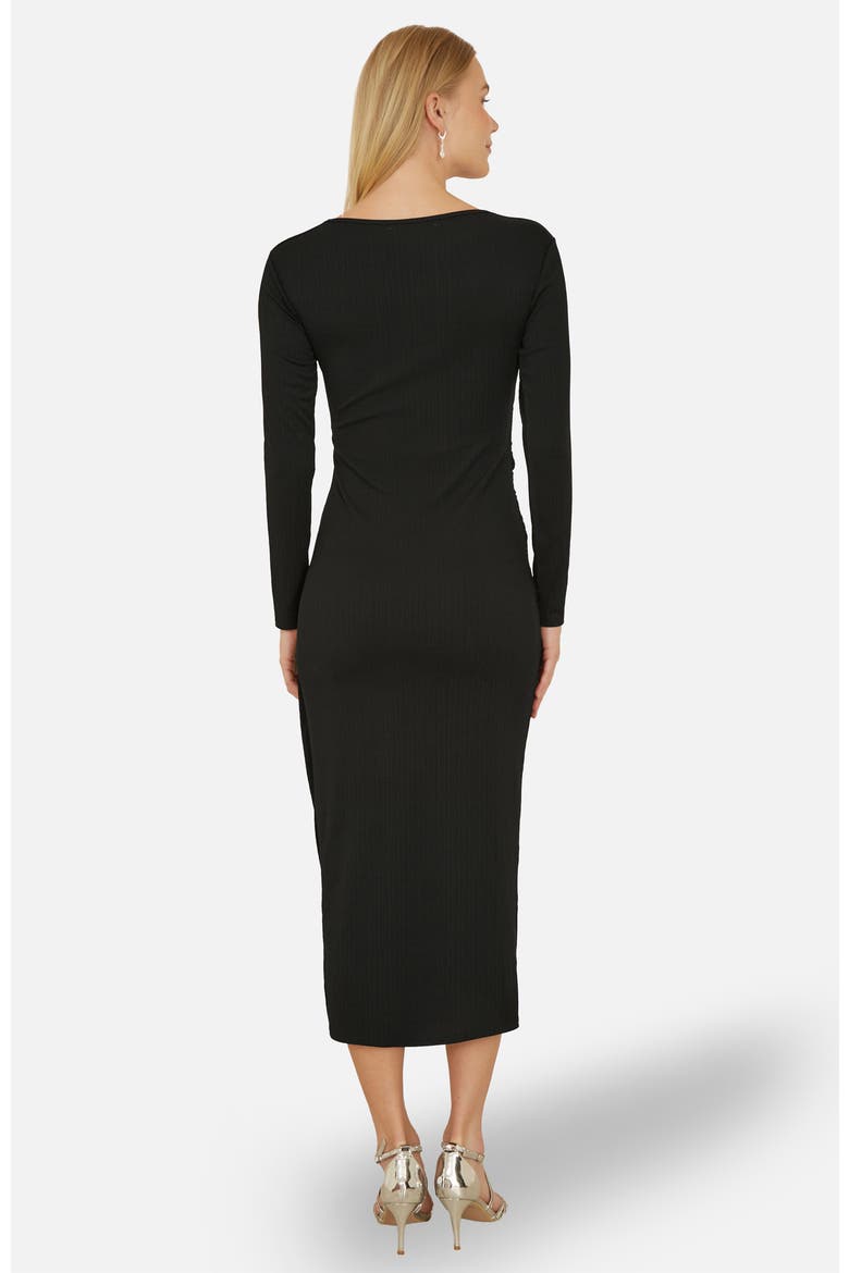 Midi Fitted Stretch Dress, Alternate, color, Black