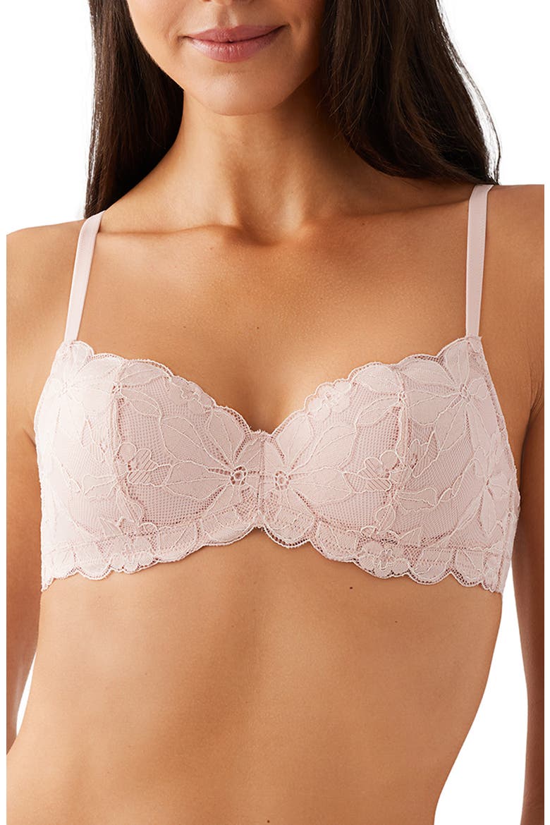 Feeling Famous Underwire Balconette Bra, Main, color, ROSE SMOKE/ WHITE